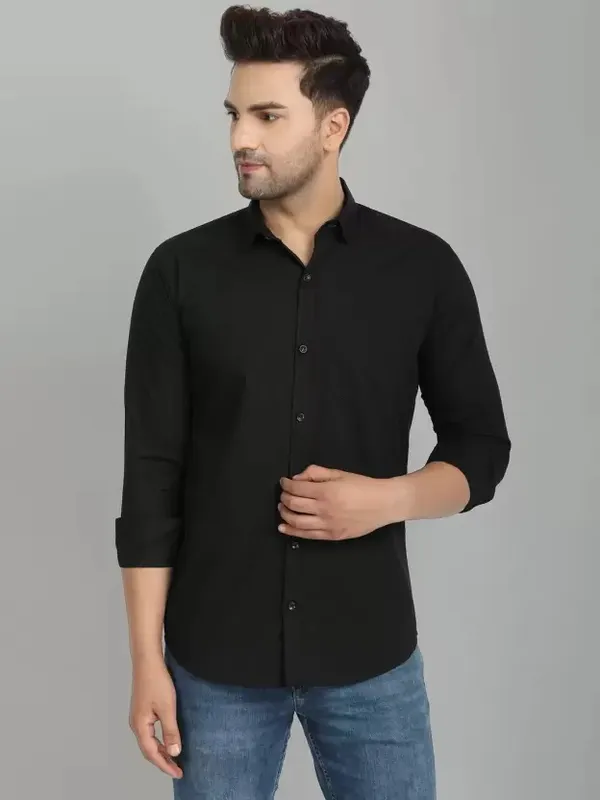 Black Color Solid Shirt