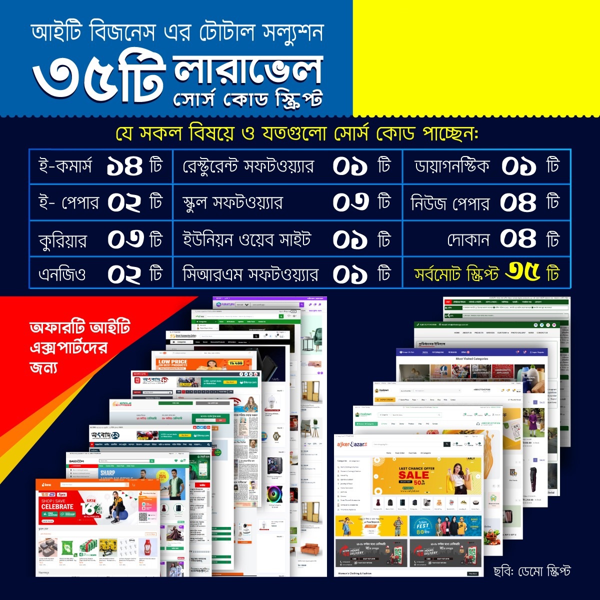 ৩৫টি প্রিমিয়াম লারাভেল সোর্স কোড